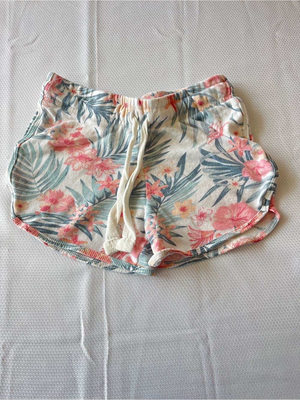 Floral Drawstring Casual Shorts — Pink & Teal